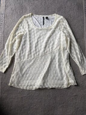 Skye's the Limit Ivory Lace Overlay Scoop Neck Blouse